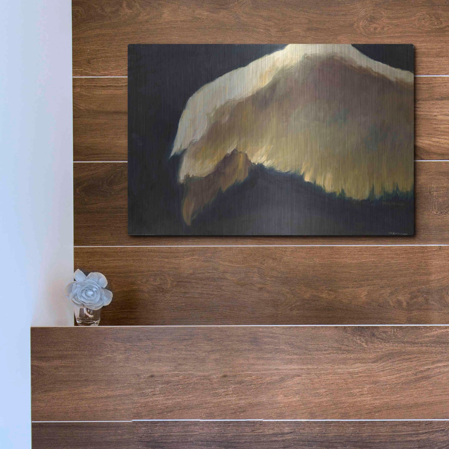 Luxe Metal Art 'Golden Wings 2' by Allayn Stevens, Metal Wall Art,16x12