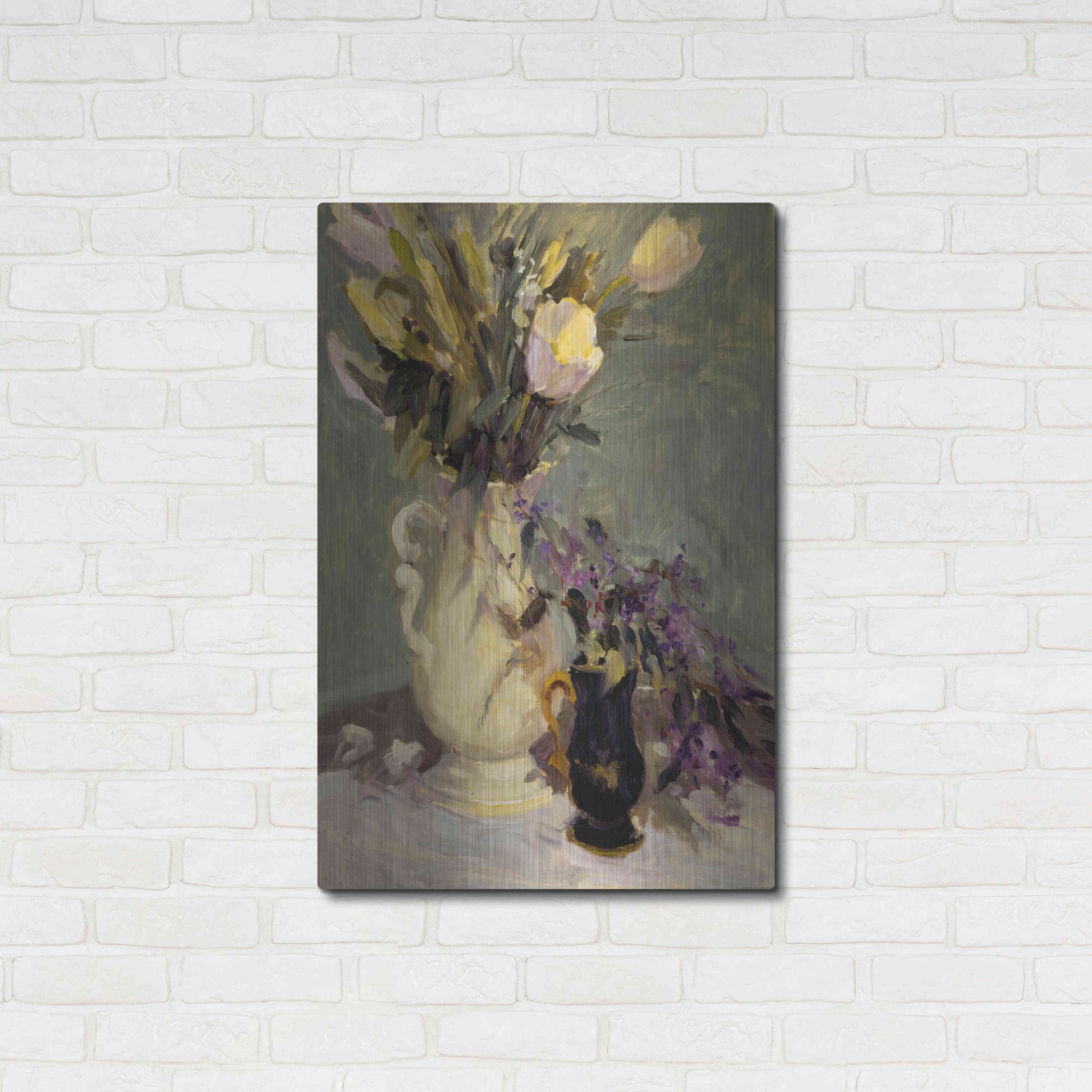 Luxe Metal Art 'Tulips And Lavender' by Allayn Stevens, Metal Wall Art,24x36