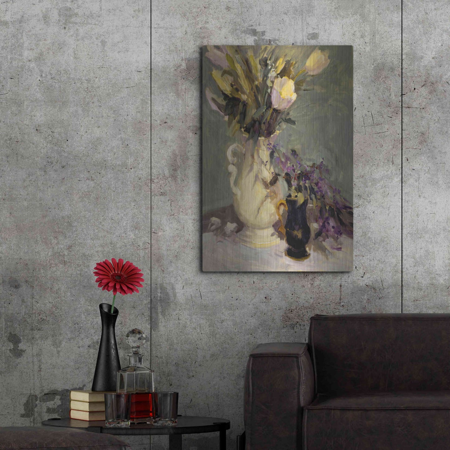 Luxe Metal Art 'Tulips And Lavender' by Allayn Stevens, Metal Wall Art,24x36