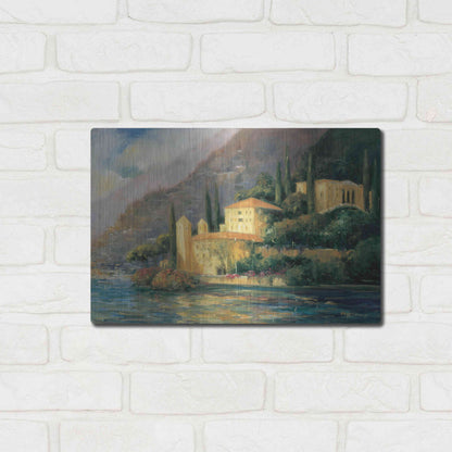 Luxe Metal Art 'Lake Villa' by Allayn Stevens, Metal Wall Art,16x12