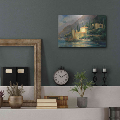 Luxe Metal Art 'Lake Villa' by Allayn Stevens, Metal Wall Art,16x12