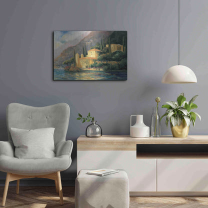 Luxe Metal Art 'Lake Villa' by Allayn Stevens, Metal Wall Art,24x16