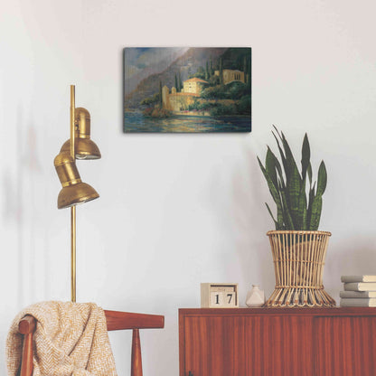 Luxe Metal Art 'Lake Villa' by Allayn Stevens, Metal Wall Art,24x16