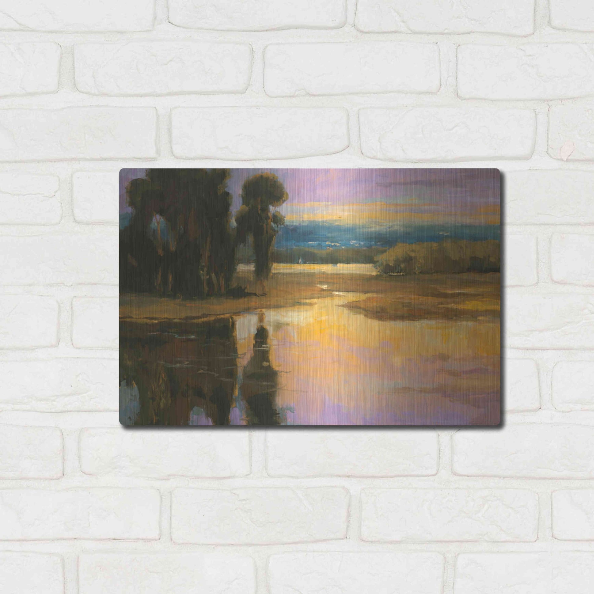 Luxe Metal Art 'Peaceful 1' by Allayn Stevens, Metal Wall Art,16x12