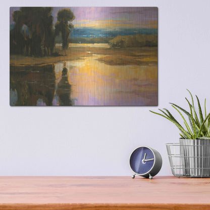 Luxe Metal Art 'Peaceful 1' by Allayn Stevens, Metal Wall Art,16x12