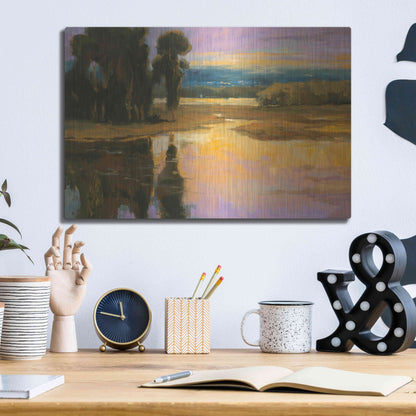 Luxe Metal Art 'Peaceful 1' by Allayn Stevens, Metal Wall Art,16x12