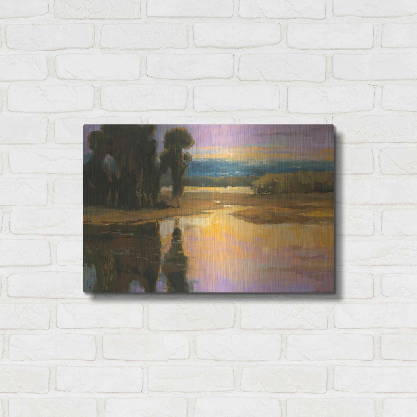 Luxe Metal Art 'Peaceful 1' by Allayn Stevens, Metal Wall Art,24x16