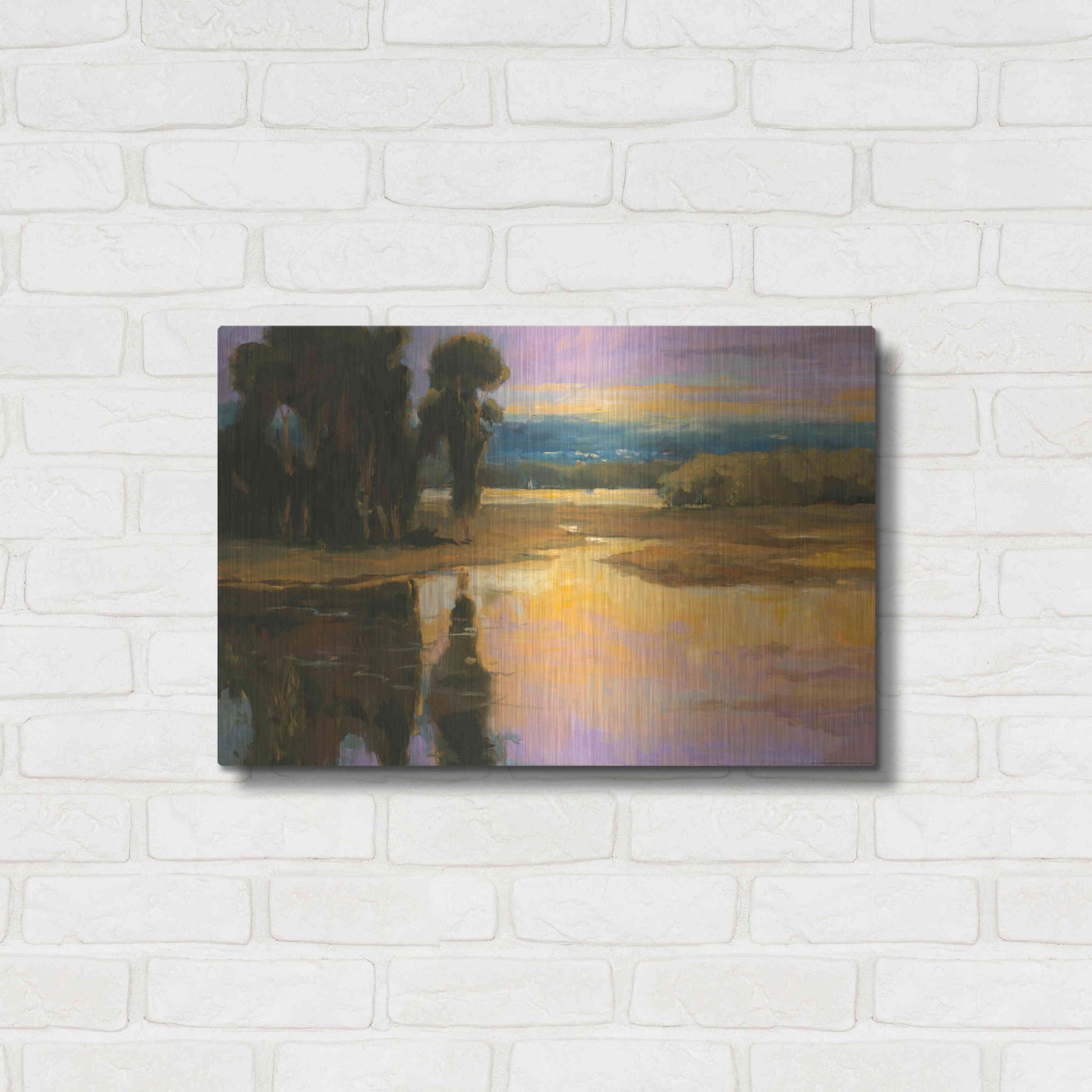 Luxe Metal Art 'Peaceful 1' by Allayn Stevens, Metal Wall Art,24x16