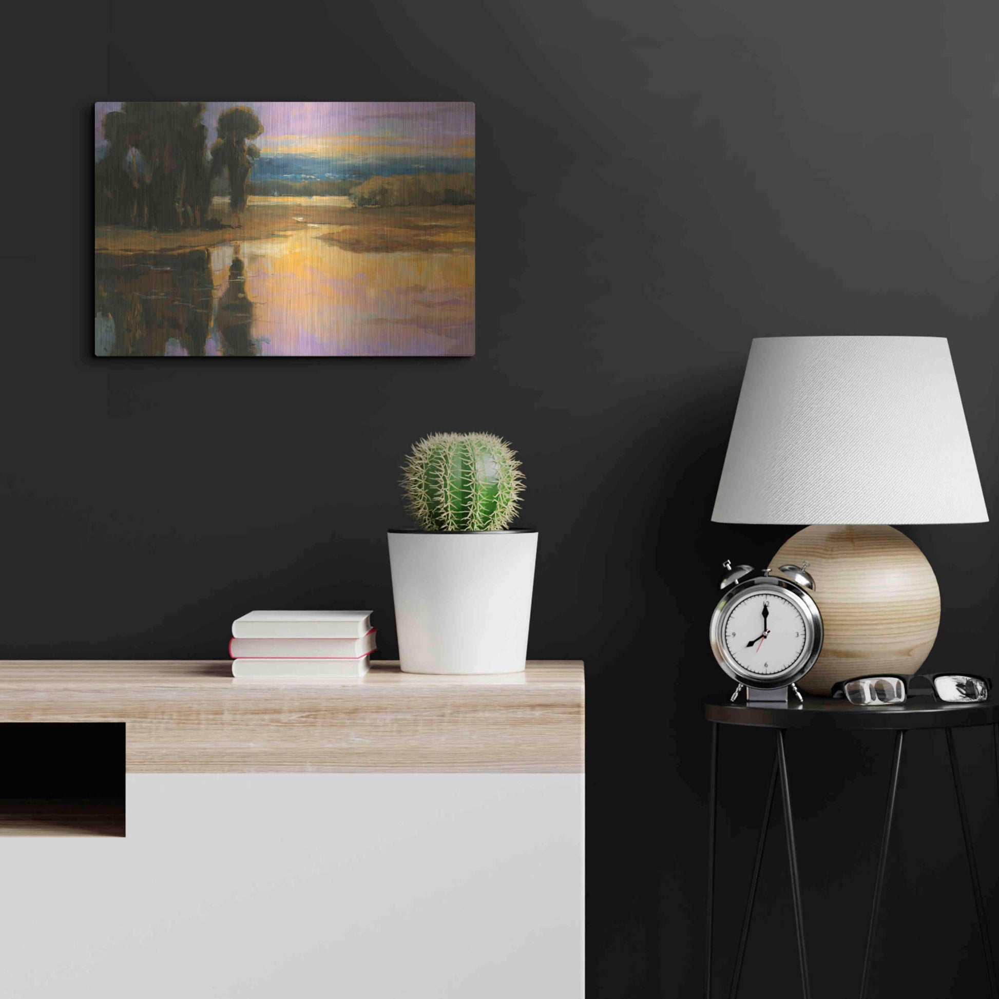 Luxe Metal Art 'Peaceful 1' by Allayn Stevens, Metal Wall Art,24x16