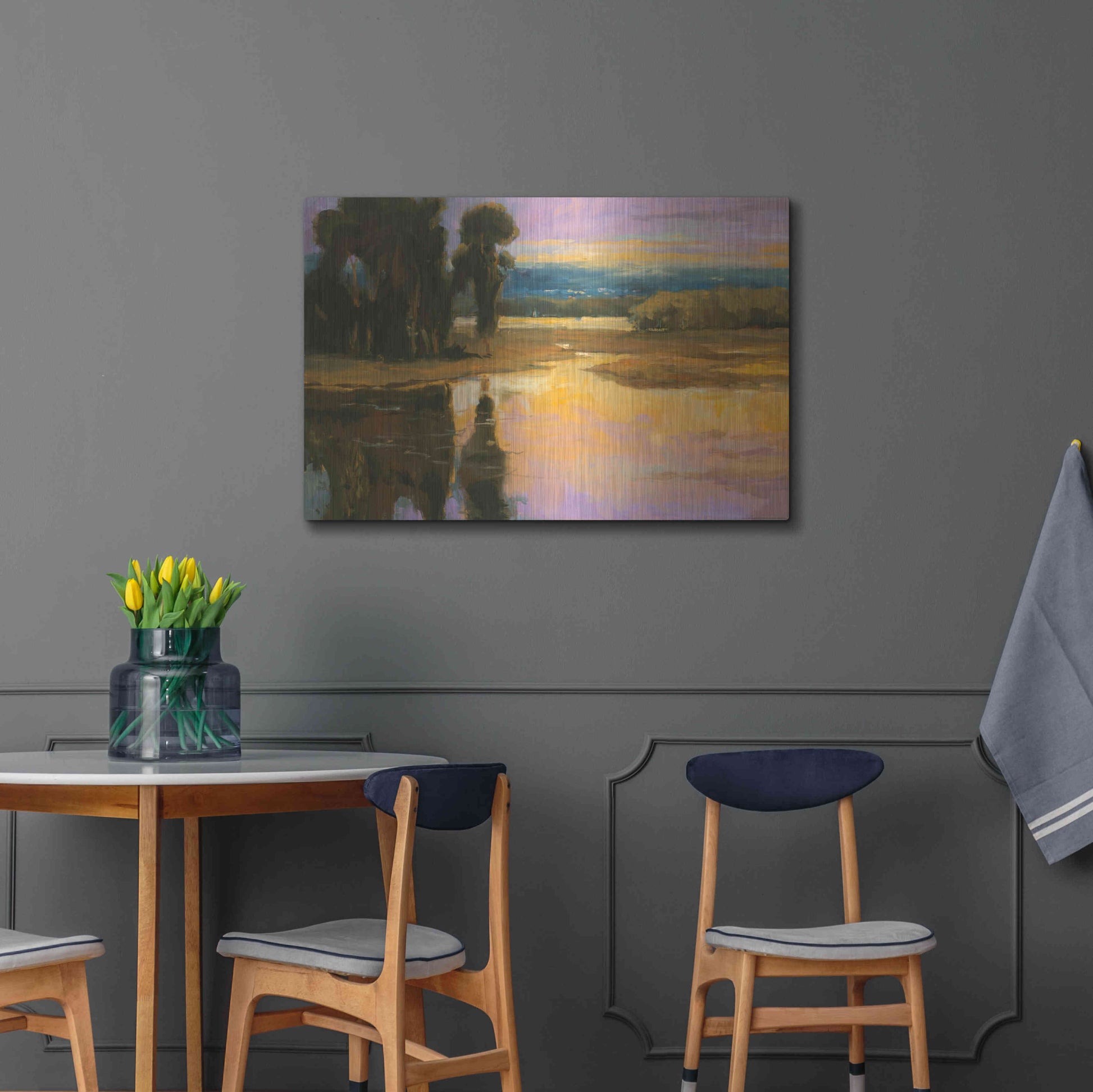 Luxe Metal Art 'Peaceful 1' by Allayn Stevens, Metal Wall Art,36x24