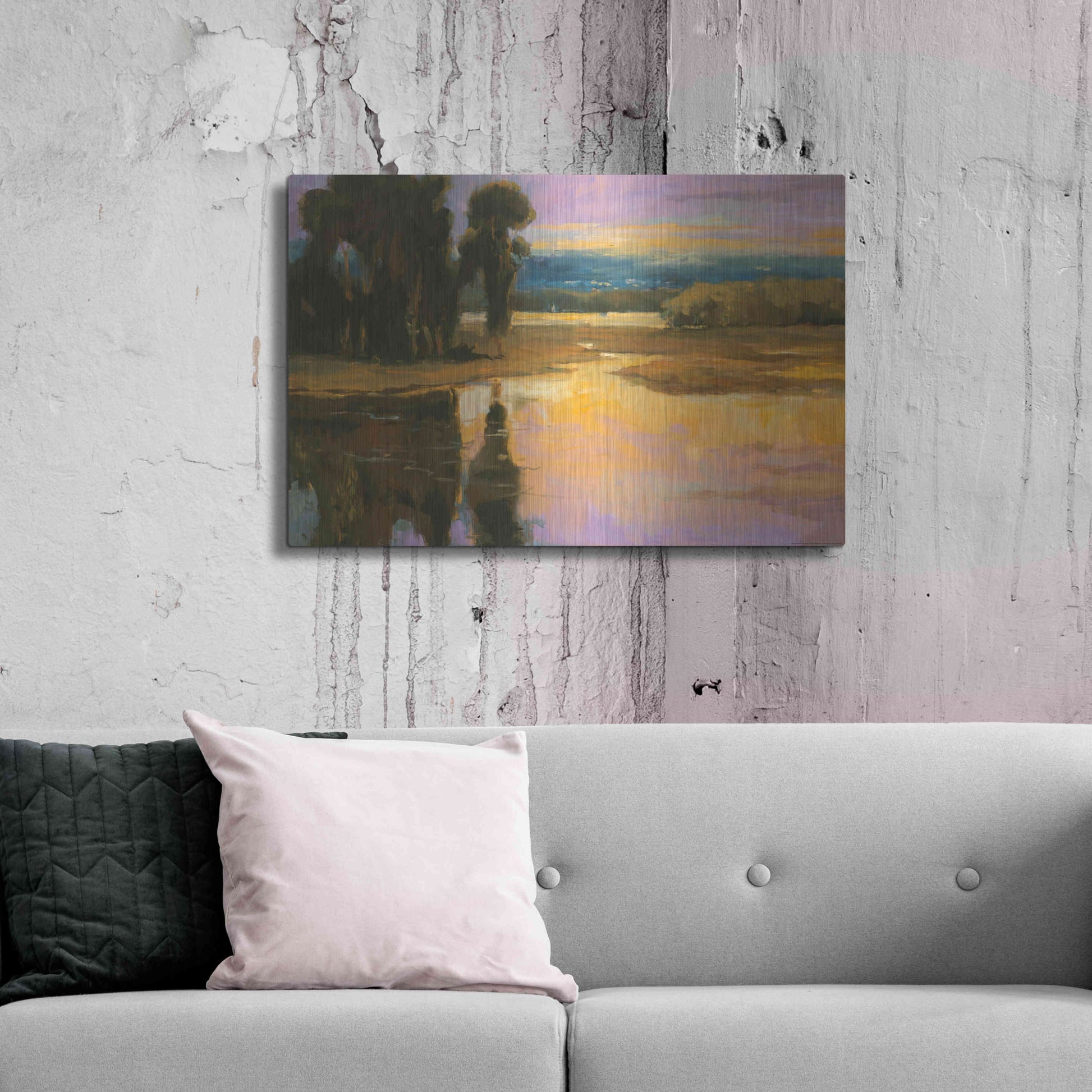 Luxe Metal Art 'Peaceful 1' by Allayn Stevens, Metal Wall Art,36x24