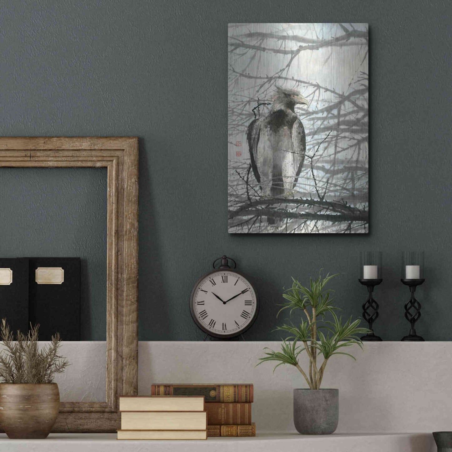 Luxe Metal Art 'Bird of Prey' by River Han, Metal Wall Art,12x16