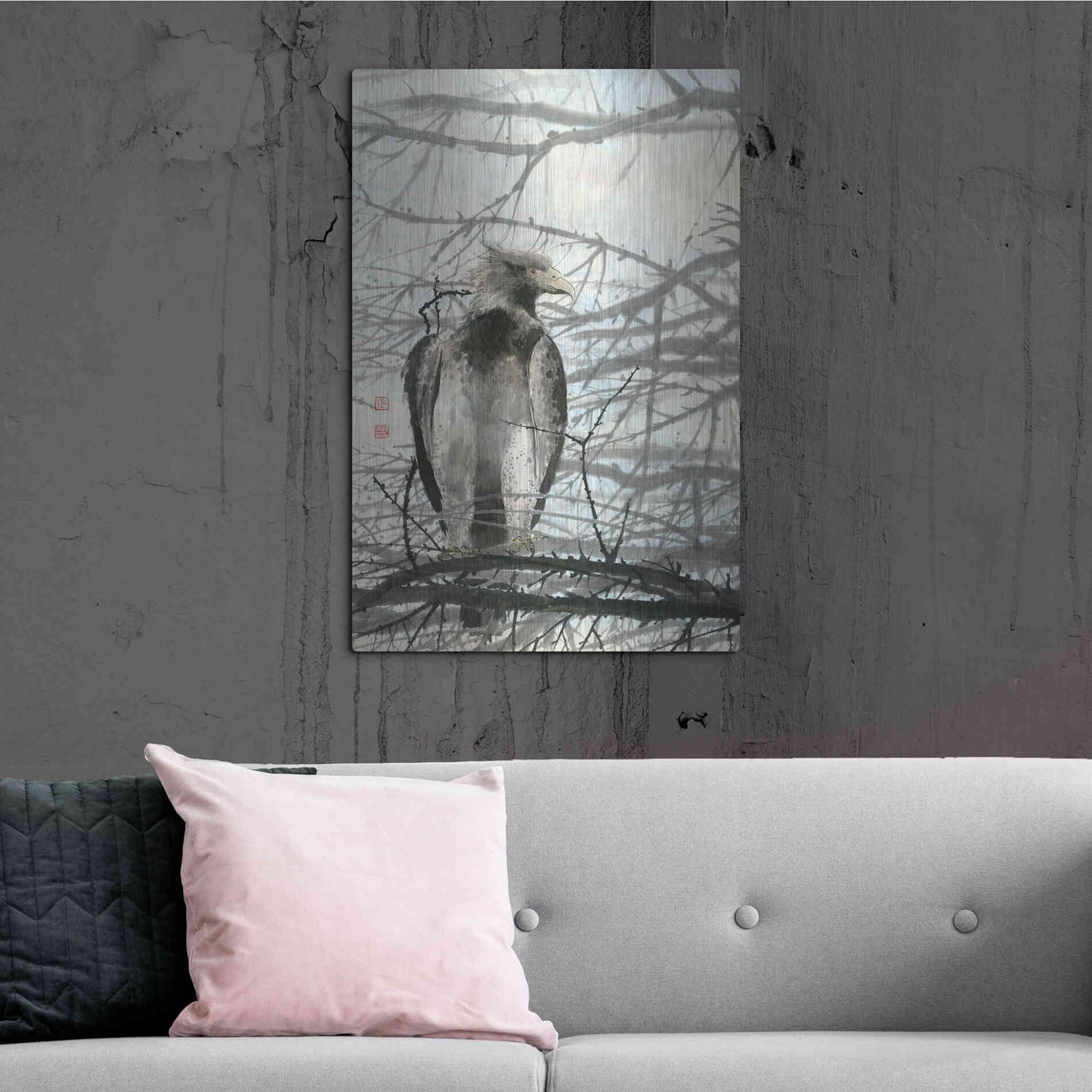 Luxe Metal Art 'Bird of Prey' by River Han, Metal Wall Art,24x36