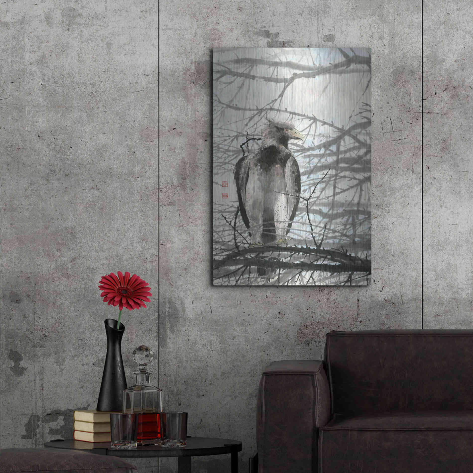 Luxe Metal Art 'Bird of Prey' by River Han, Metal Wall Art,24x36