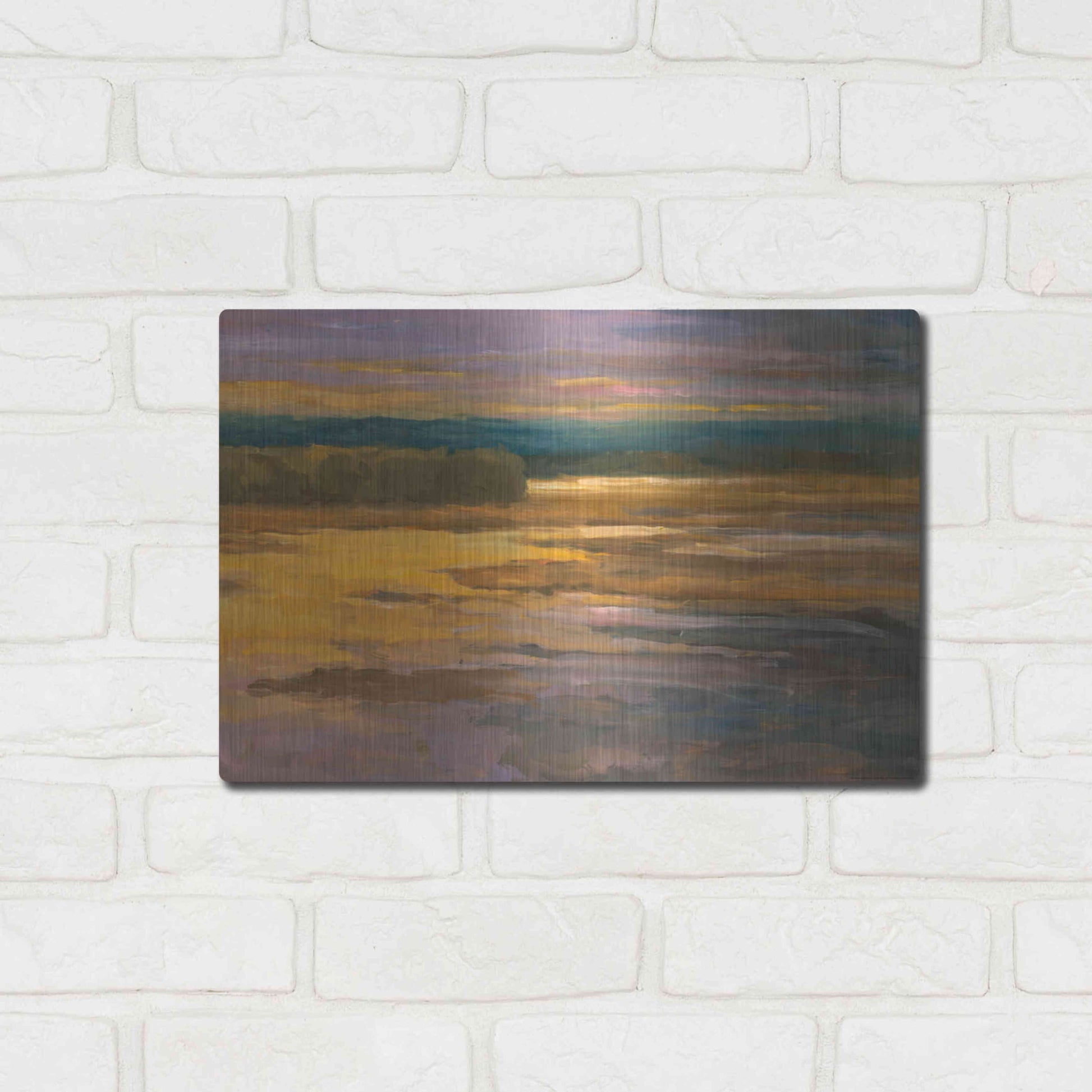 Luxe Metal Art 'Peaceful 2' by Allayn Stevens, Metal Wall Art,16x12