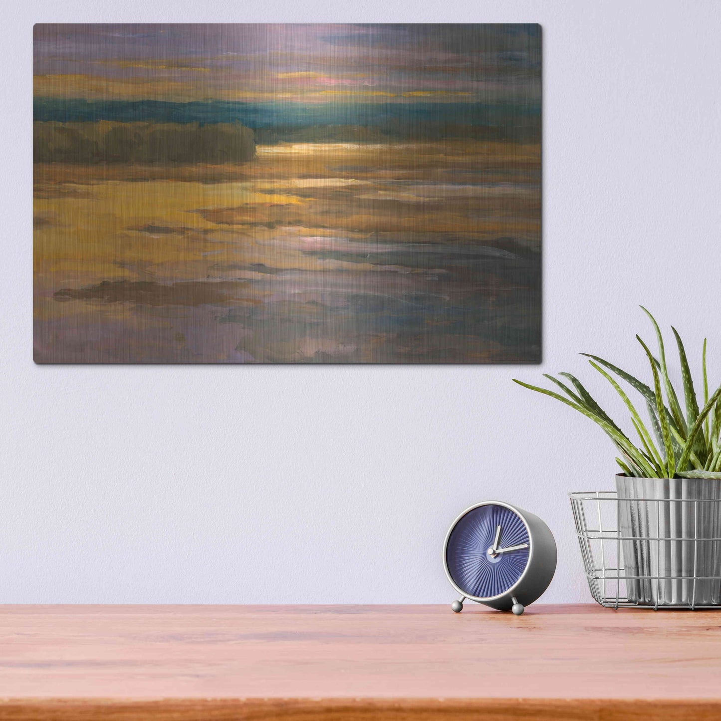 Luxe Metal Art 'Peaceful 2' by Allayn Stevens, Metal Wall Art,16x12