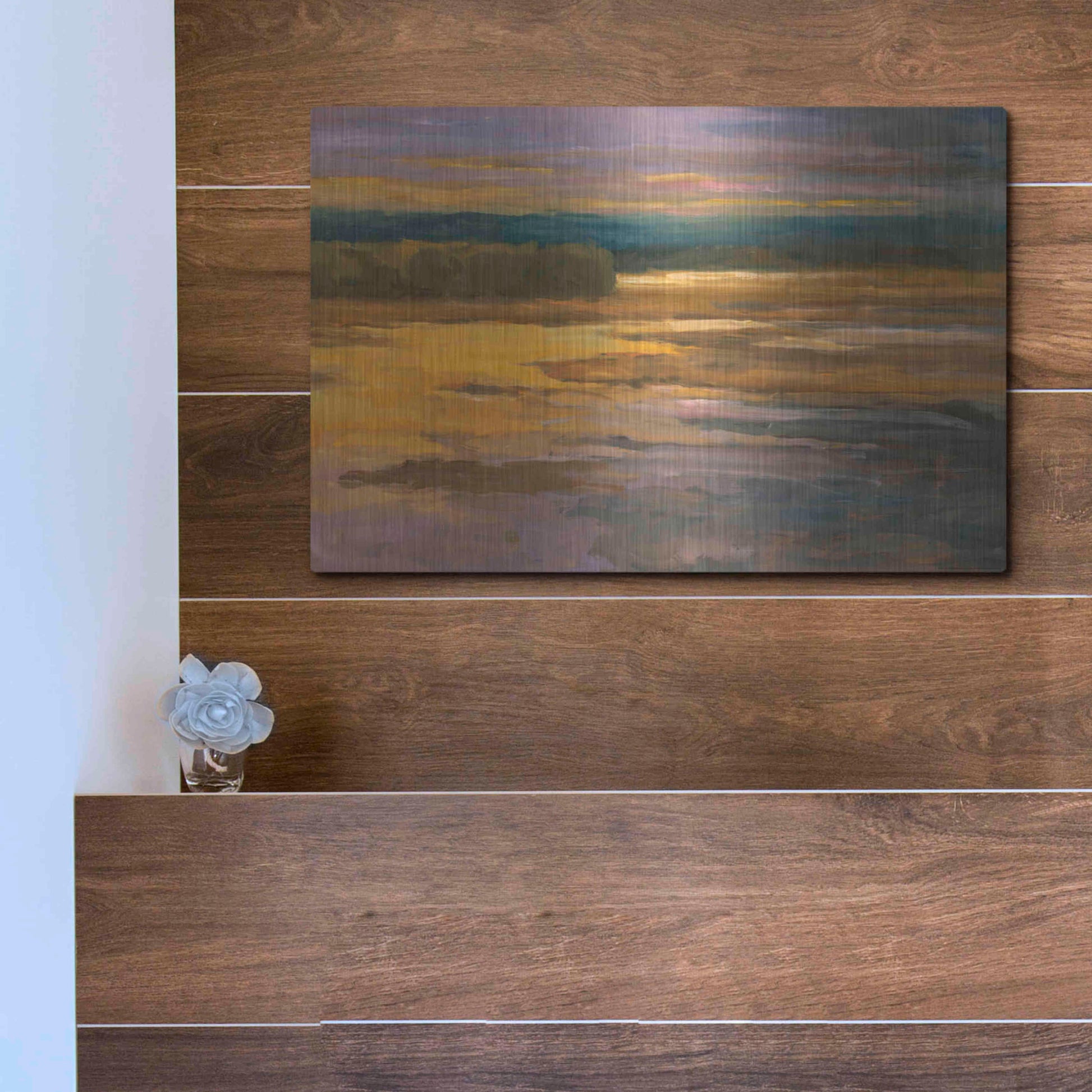 Luxe Metal Art 'Peaceful 2' by Allayn Stevens, Metal Wall Art,16x12