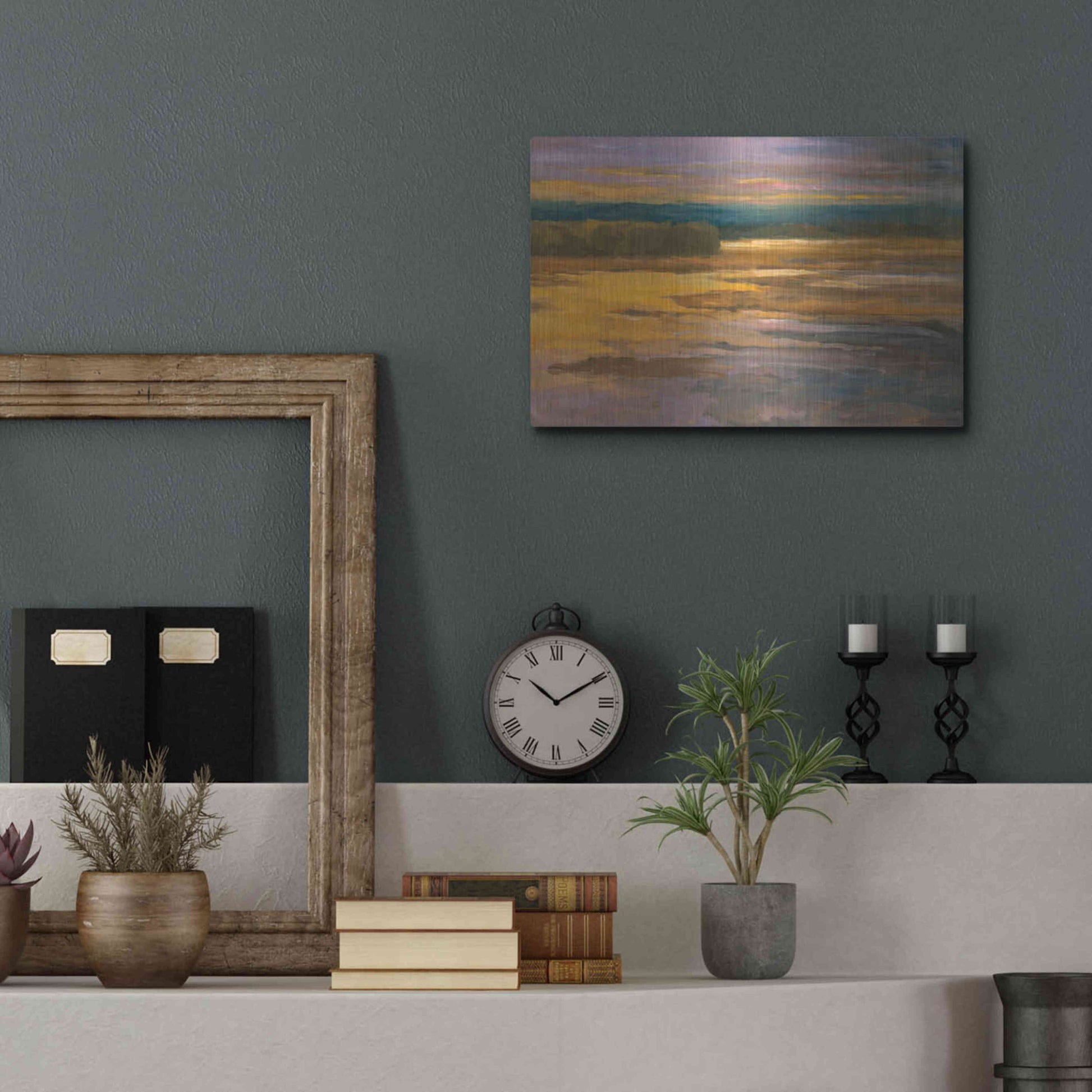 Luxe Metal Art 'Peaceful 2' by Allayn Stevens, Metal Wall Art,16x12
