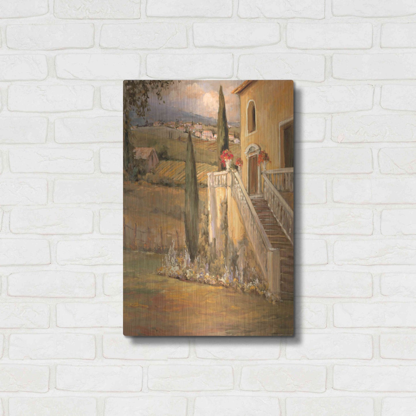 Luxe Metal Art 'Italian Villa 2' by Allayn Stevens, Metal Wall Art,16x24