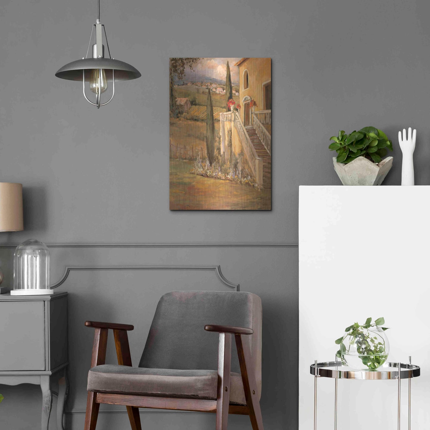 Luxe Metal Art 'Italian Villa 2' by Allayn Stevens, Metal Wall Art,16x24