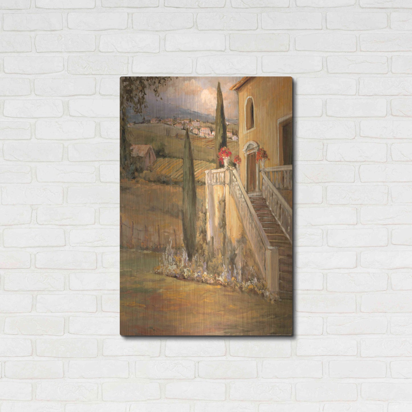 Luxe Metal Art 'Italian Villa 2' by Allayn Stevens, Metal Wall Art,24x36