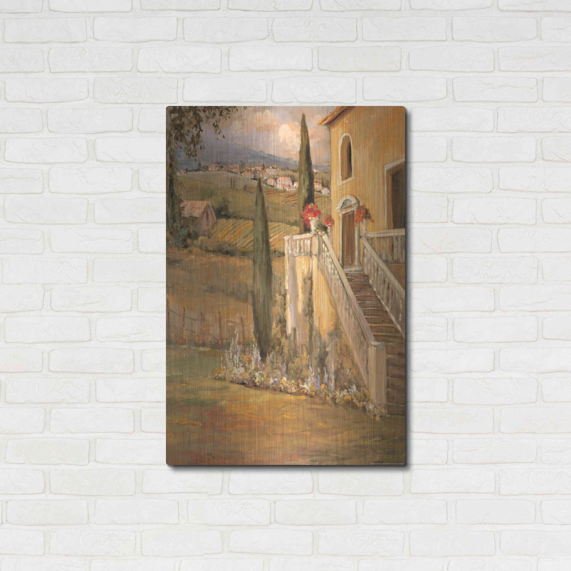 Luxe Metal Art 'Italian Villa 2' by Allayn Stevens, Metal Wall Art,24x36