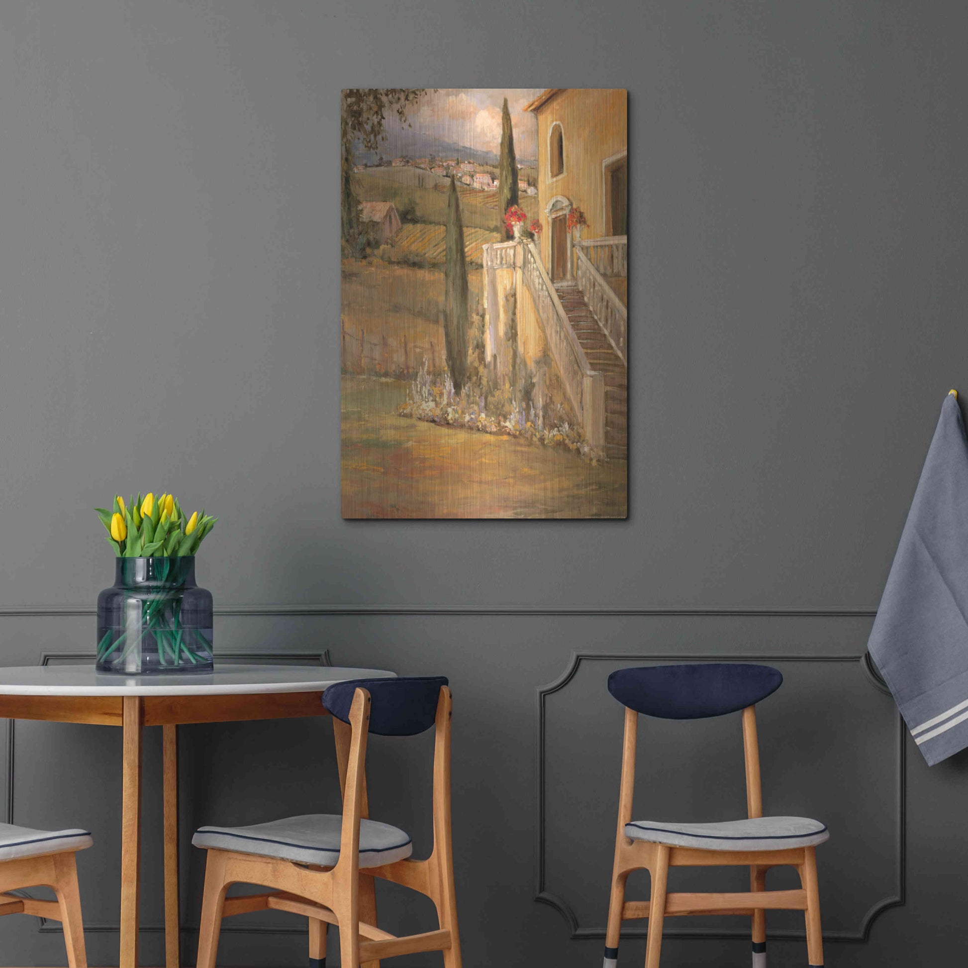 Luxe Metal Art 'Italian Villa 2' by Allayn Stevens, Metal Wall Art,24x36