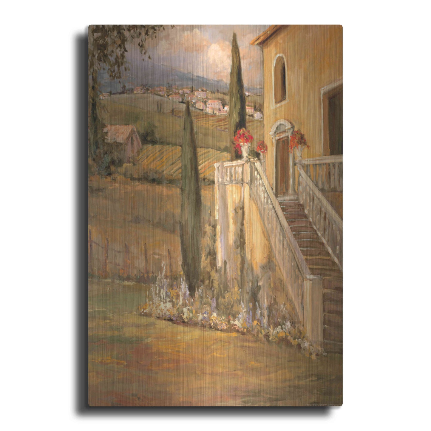 Luxe Metal Art 'Italian Villa 2' by Allayn Stevens, Metal Wall Art