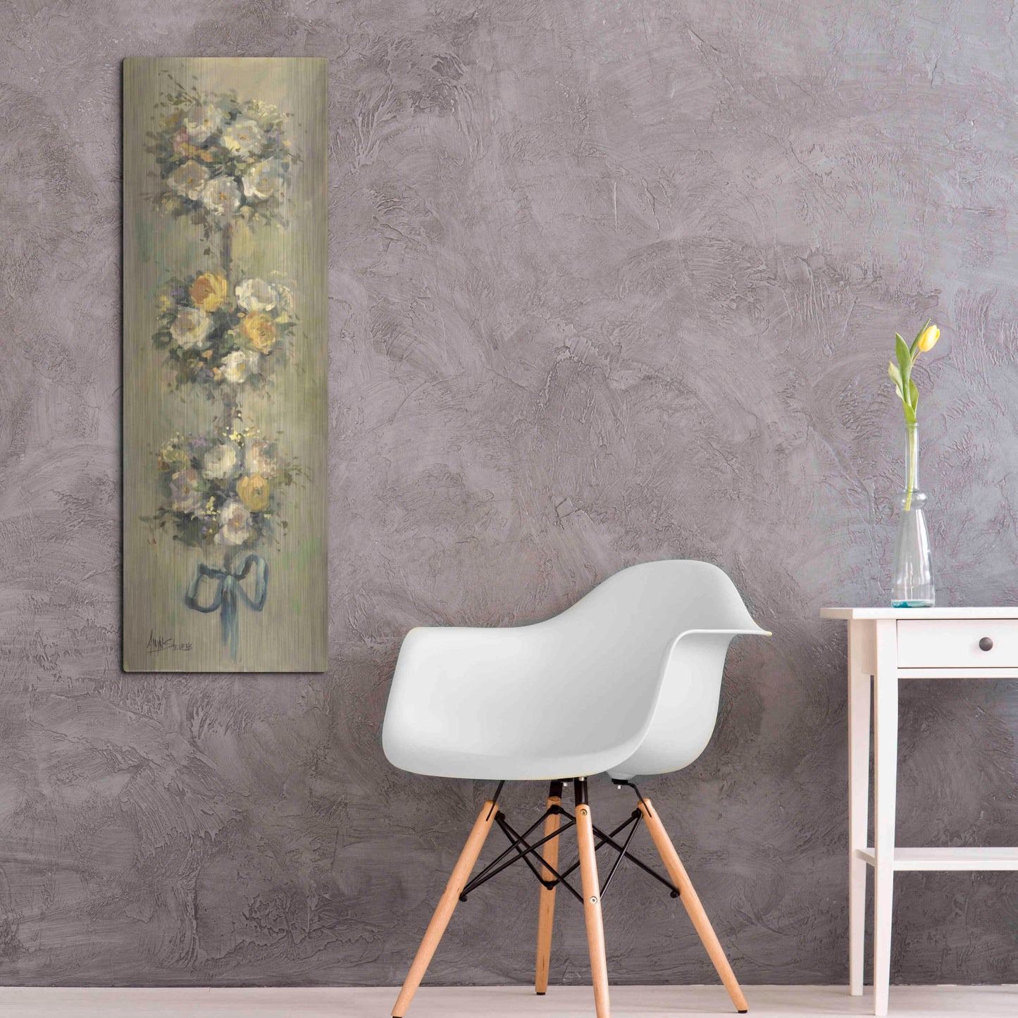 Luxe Metal Art 'Topiary Bouquet 1' by Allayn Stevens, Metal Wall Art,16x48