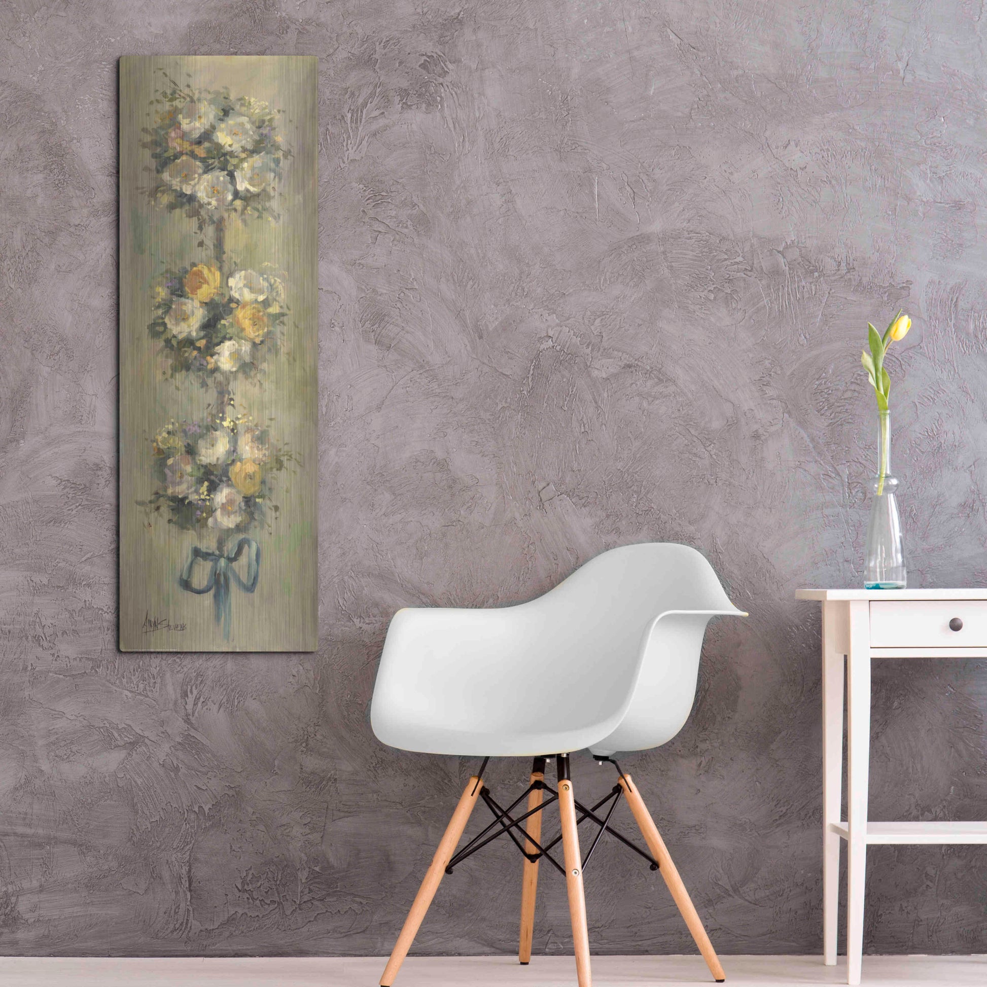 Luxe Metal Art 'Topiary Bouquet 1' by Allayn Stevens, Metal Wall Art,16x48