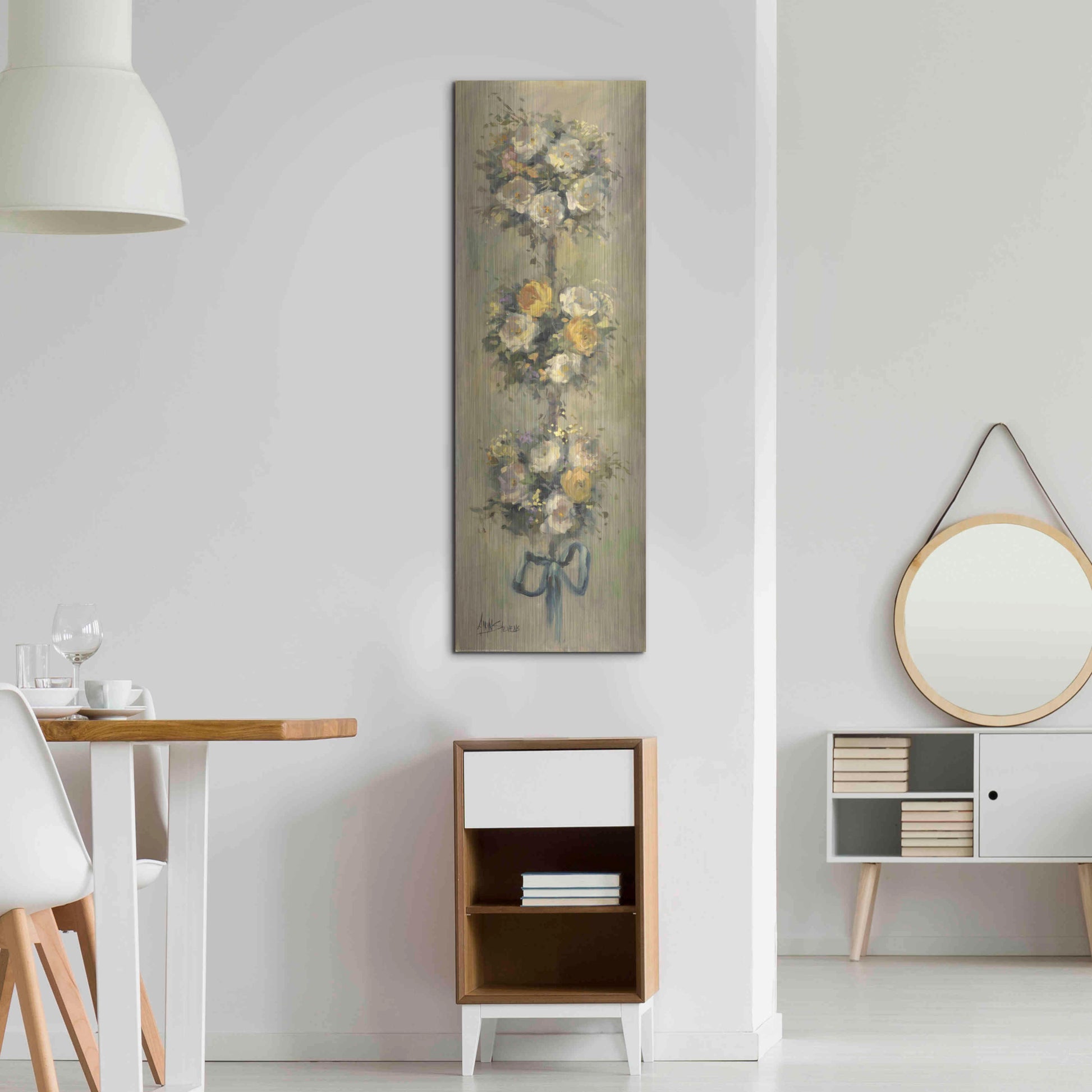 Luxe Metal Art 'Topiary Bouquet 1' by Allayn Stevens, Metal Wall Art,16x48