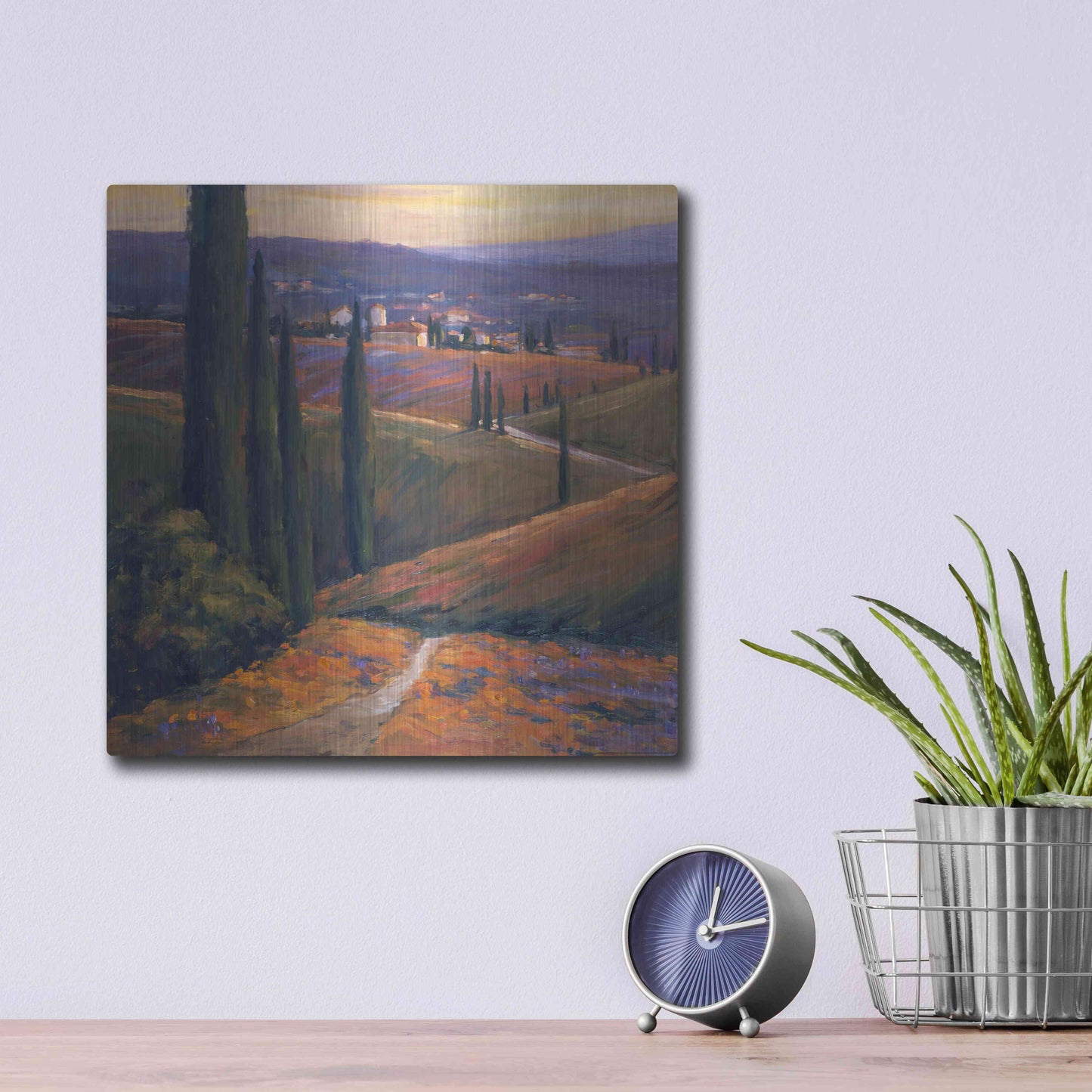 Luxe Metal Art 'Afternoon 1' by Allayn Stevens, Metal Wall Art,12x12