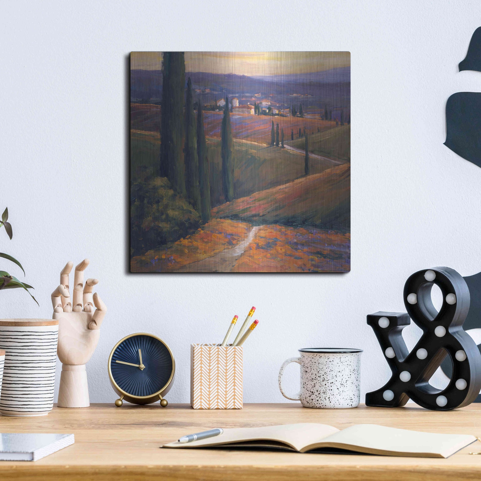 Luxe Metal Art 'Afternoon 1' by Allayn Stevens, Metal Wall Art,12x12