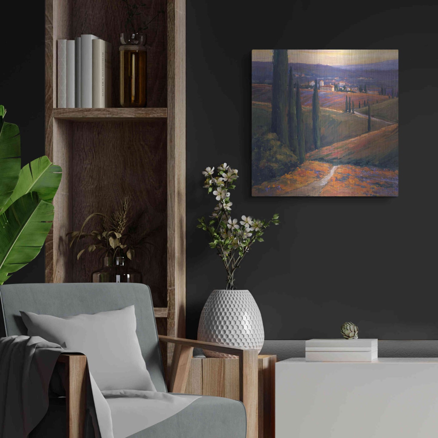 Luxe Metal Art 'Afternoon 1' by Allayn Stevens, Metal Wall Art,24x24