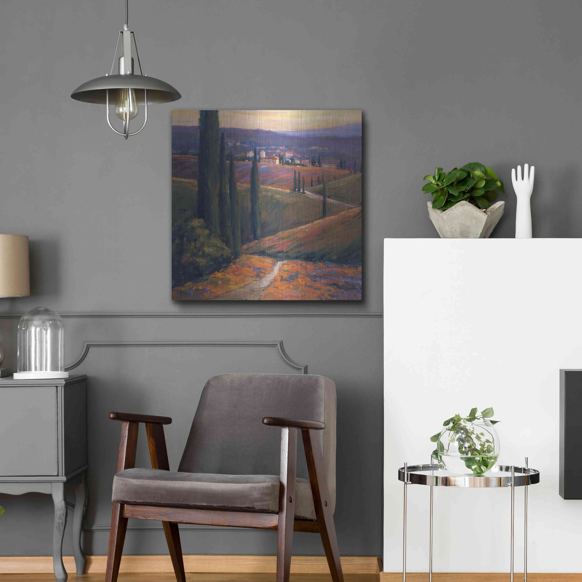 Luxe Metal Art 'Afternoon 1' by Allayn Stevens, Metal Wall Art,24x24