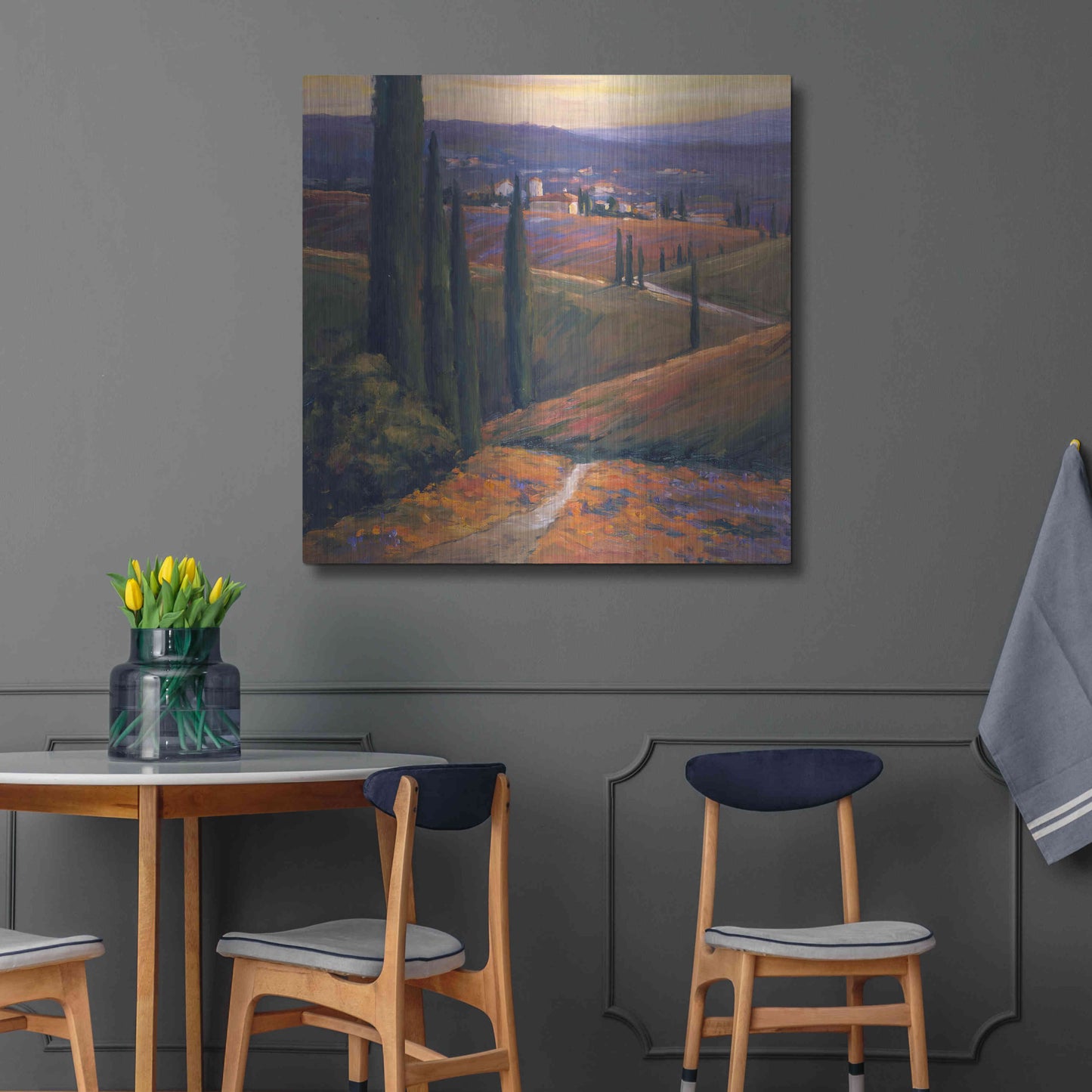 Luxe Metal Art 'Afternoon 1' by Allayn Stevens, Metal Wall Art,36x36