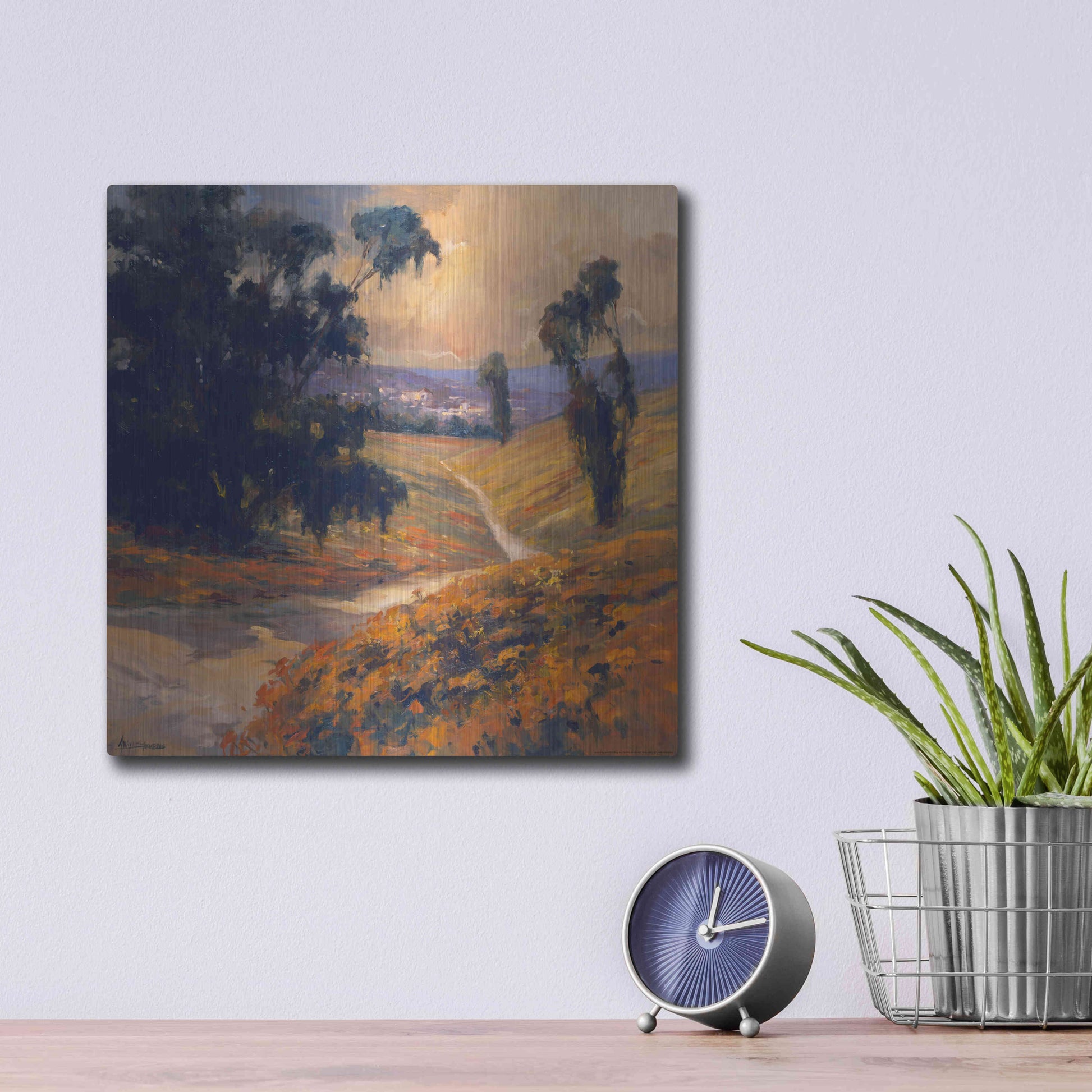 Luxe Metal Art 'Afternoon 2' by Allayn Stevens, Metal Wall Art,12x12