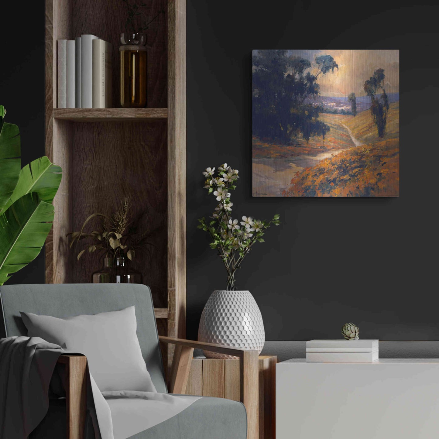 Luxe Metal Art 'Afternoon 2' by Allayn Stevens, Metal Wall Art,24x24