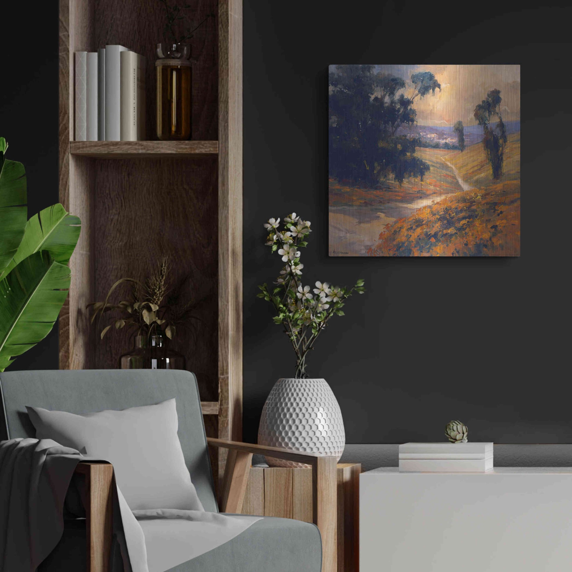 Luxe Metal Art 'Afternoon 2' by Allayn Stevens, Metal Wall Art,24x24