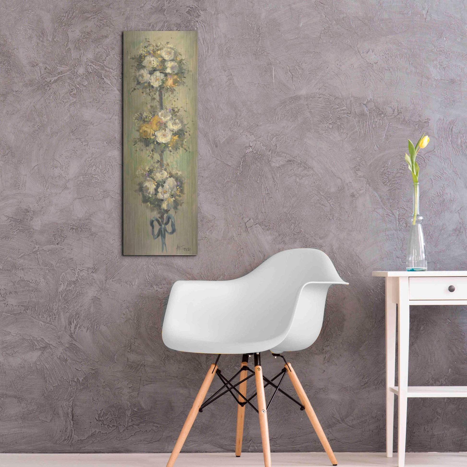 Luxe Metal Art 'Topiary Bouquet 2' by Allayn Stevens, Metal Wall Art,12x36