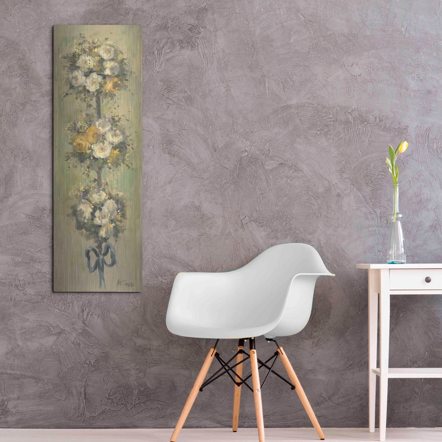 Luxe Metal Art 'Topiary Bouquet 2' by Allayn Stevens, Metal Wall Art,16x48