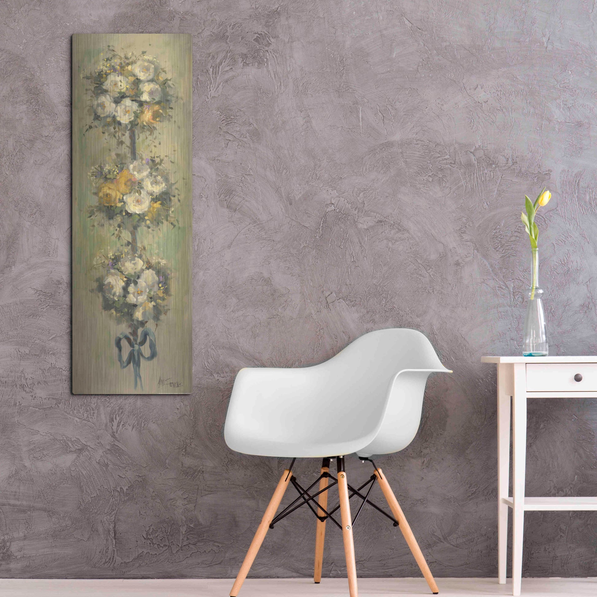 Luxe Metal Art 'Topiary Bouquet 2' by Allayn Stevens, Metal Wall Art,16x48