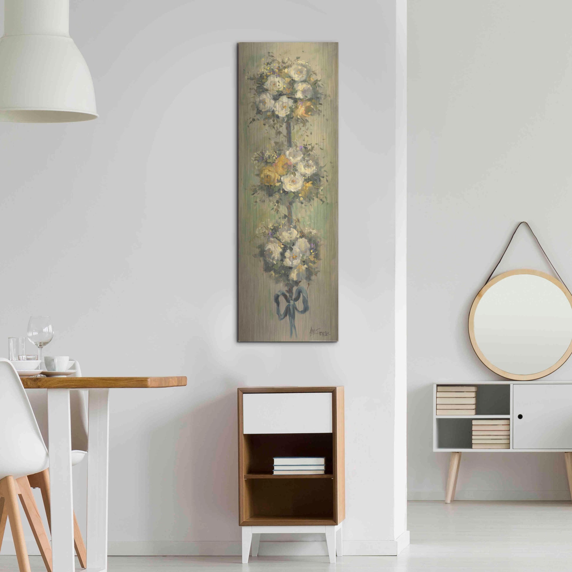 Luxe Metal Art 'Topiary Bouquet 2' by Allayn Stevens, Metal Wall Art,16x48