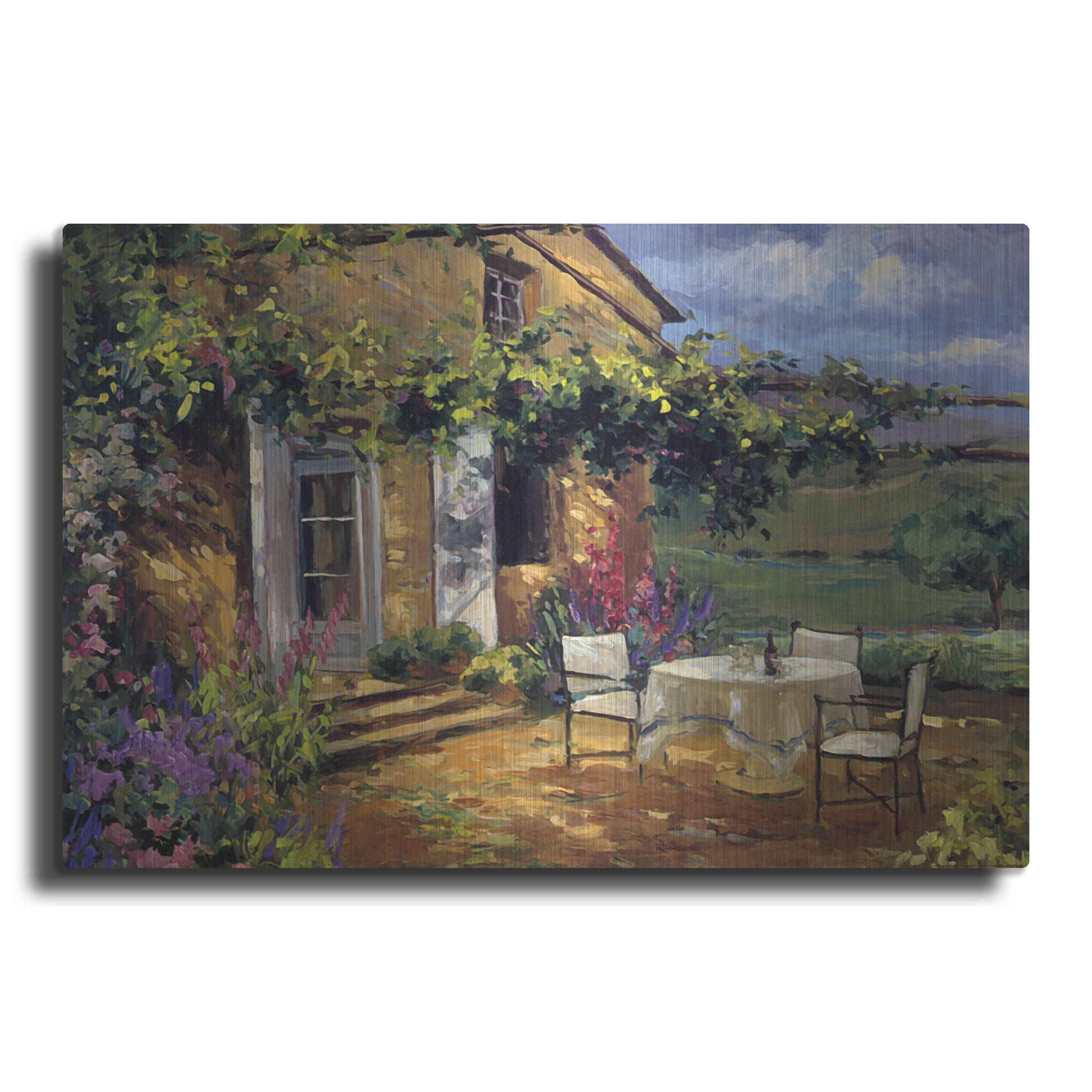 Luxe Metal Art 'Vineyard Villa' by Allayn Stevens, Metal Wall Art