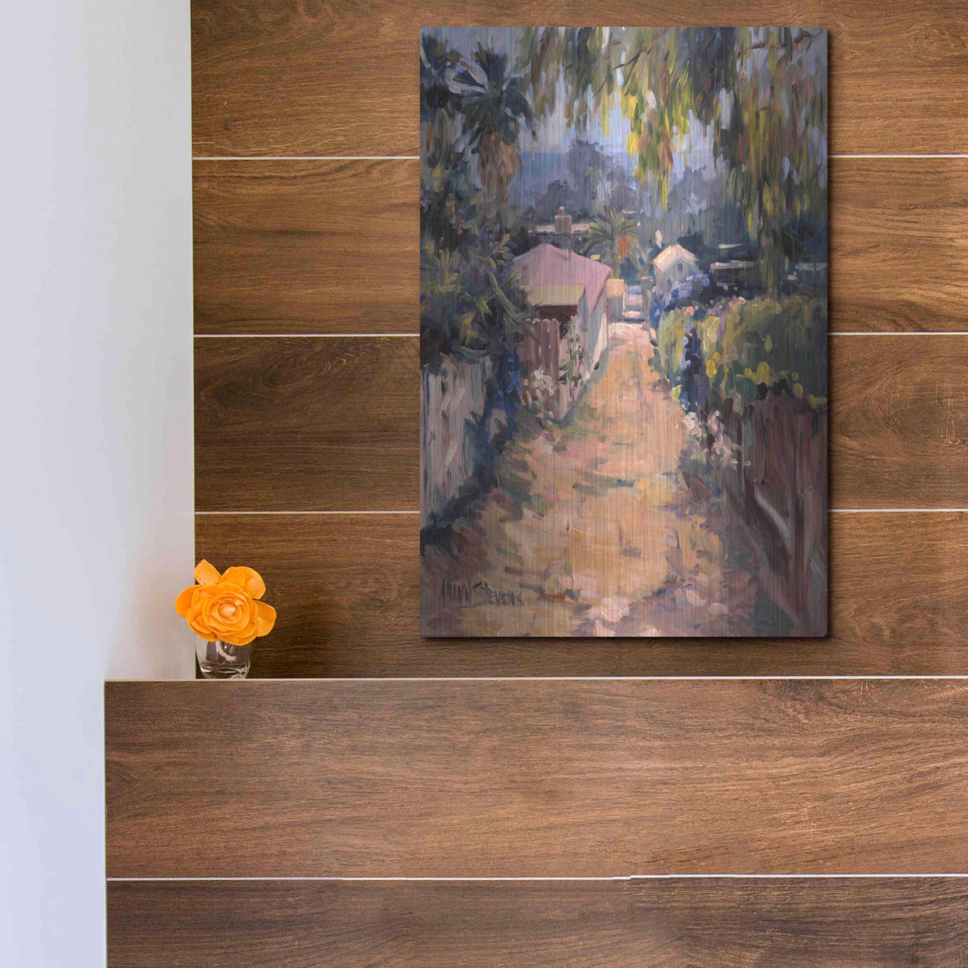 Luxe Metal Art 'Coastal Path' by Allayn Stevens, Metal Wall Art,12x16