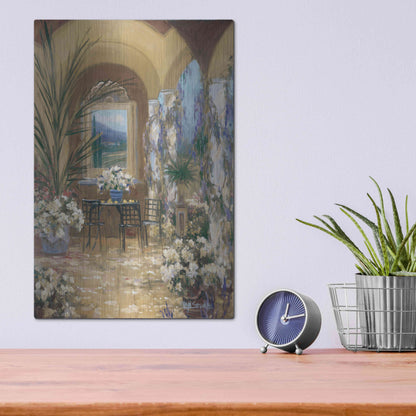 Luxe Metal Art 'The Veranda 1' by Allayn Stevens, Metal Wall Art,12x16