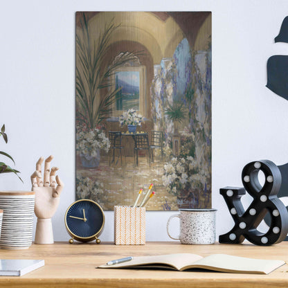 Luxe Metal Art 'The Veranda 1' by Allayn Stevens, Metal Wall Art,12x16