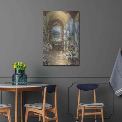 Luxe Metal Art 'The Veranda 1' by Allayn Stevens, Metal Wall Art,24x36