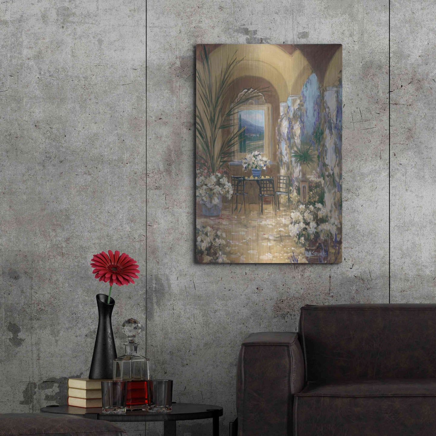 Luxe Metal Art 'The Veranda 1' by Allayn Stevens, Metal Wall Art,24x36