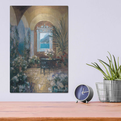 Luxe Metal Art 'The Veranda 2' by Allayn Stevens, Metal Wall Art,12x16